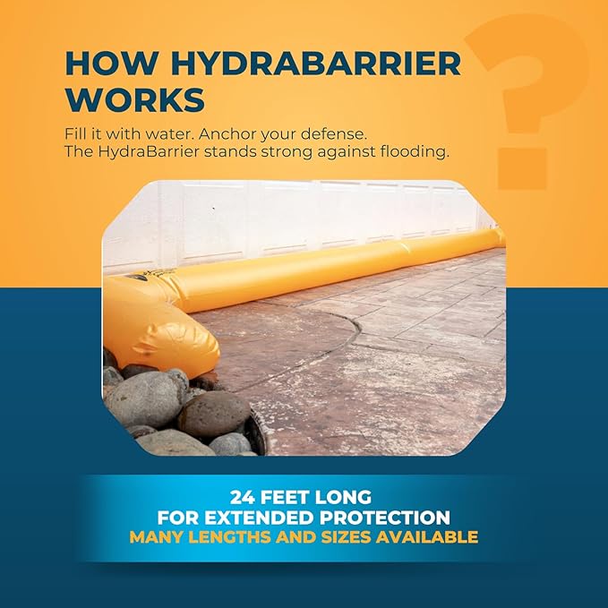 Watershed Innovations Best Sandbag Alternative - Hydrabarrier Ultra 24 Foot Length 6 Inch Height. - Water Diversion Tubes That are The Lightweight, Re-usable, and Eco-Friendly - Bulk - 2 Pack