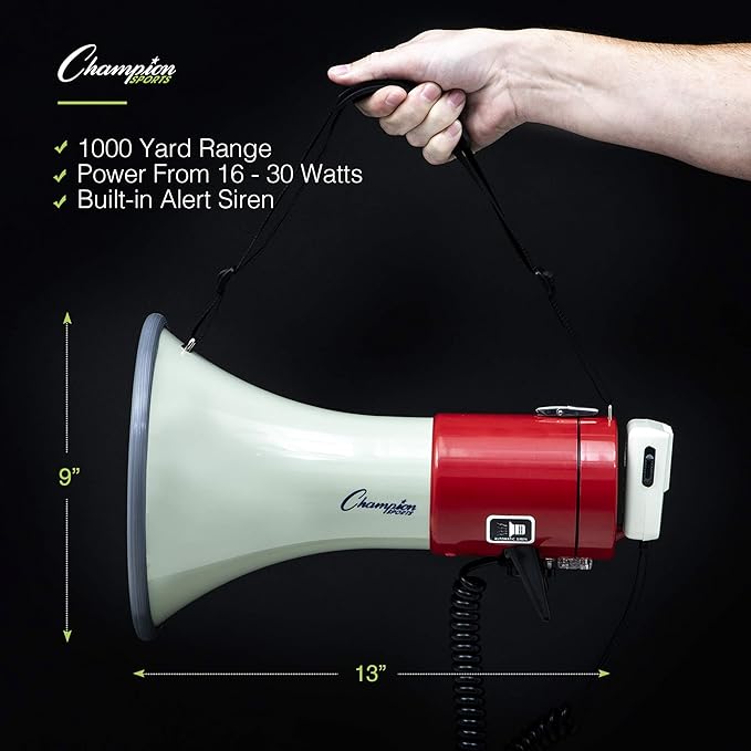 Champion Sports Megaphone - Multiple Power Ranges and Features