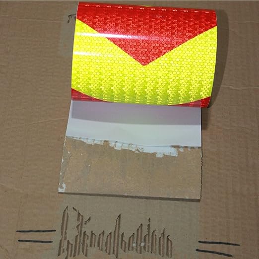 Reflective Tape 8 Inch x 68 Feet, High Visibility Safety Caution Strips, Hazard Conspicuity Warning Adhesive Stickers