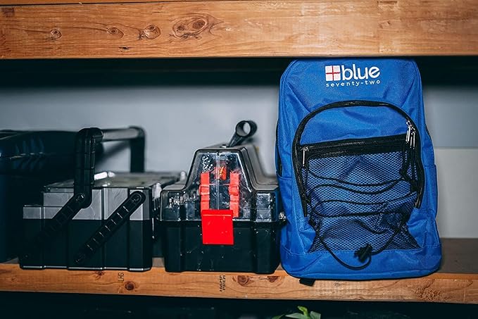 Family 4 Pack - Blue Seventy-Two Standard 72 Hour Emergency Backpack Survival Kit for 1 Person | Survival Kit for Wildfires, Earthquake, Tornado, Hurricane, and Other Emergencies