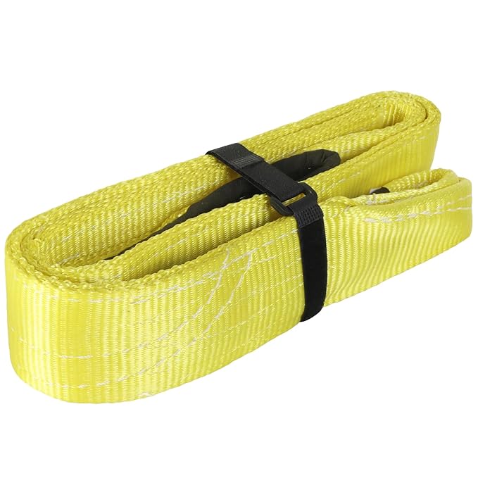 Lift Sling Straps,3"x 12' 2-Ply Heavy Duty Flat Eye Lifting Sling Straps, Lift Strap for Hoist Tow Rigging Securing Moving, Web Winch Strap for Trailer, Truck 9000 Vertical, 7300 Choker, 18000 Basket