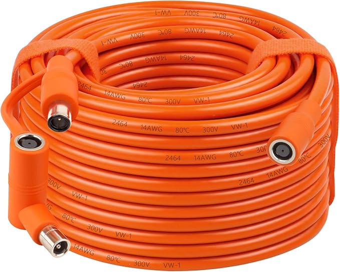 14AWG DC 8mm Extension Cable for Solar Panel 100FT,DC7909 Solar Panel Cable Female to Male with DC8020 Male Adapter Compatible with Aker,GZ Yeti,BLUETT,Jackery Portable Power Station-100 Foot