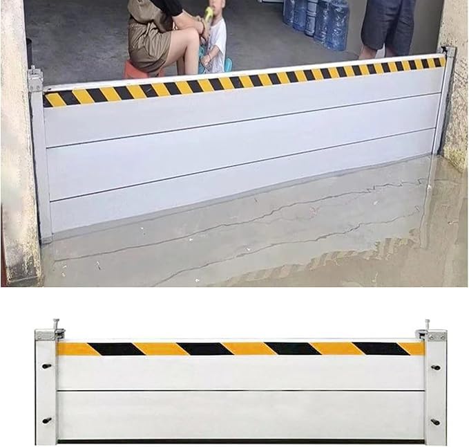 Doorway Flood Barrier, 2/3/4/5/6/7/8/9/10/11/12/13ft Flood Barrier Vertical Detachable Reusable Flood Barrier, Heavy Duty Flood Protection Stop Log System, Home Garage Door(H 1.3ft(40cm),14ft(