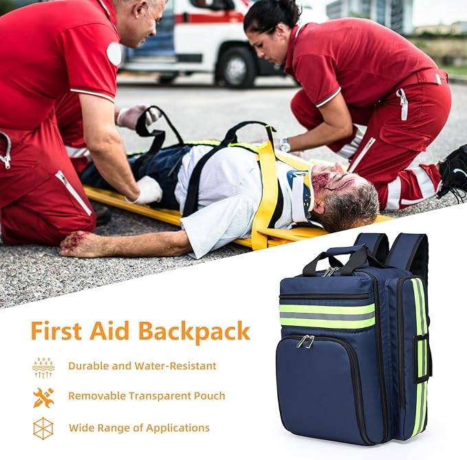 Medical Bag Backpack Empty First Aid Backpack Emergency Empty,Medicine Bag Empty，Medical Bag Organizer，Emergency Medical Backpack,First Aid Backpack, Medicine Mag for Traveling Nurses(Bag Only)