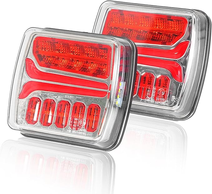 Magnetic Wireless Trailer Lights, Rechargeable LED Trailer Light for Towing Truck, Waterproof Tail Tow Lights Kit for RV Camper Boat Caravan, Portable Turn Signal Brake Running Stop