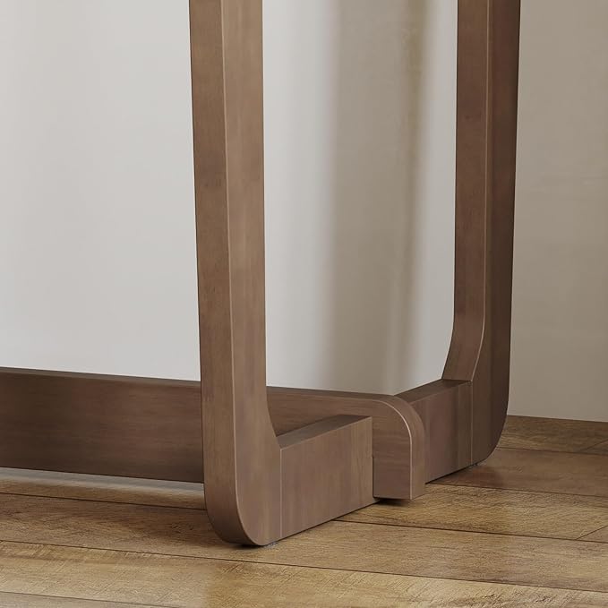 MOUMON Writing Desk, 51.2” Small Computer Desk for Home Office, Wood Study Table Craft Desks for Living Room Bedroom, Round Edge, Brown, 27.6”D x 51.2”W x 28.7”H