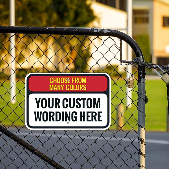 Custom Personalized Signs For Home, Office, Business, Delivery, Decor, Indoor/Outdoor Use Black Border Sign, 12x18 Aluminum Inches, Rust Free .063 Aluminum, Fade Resistant, Made in USA