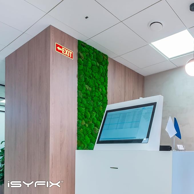 iSYFIX Exit Signs with Directional Left Arrow, Glow in the Dark, Photoluminescent Aluminum 12x4 Inch - 6 Pack, Laminated for UV & Weather Resistance, Ideal for Offices, Schools, Theaters & More