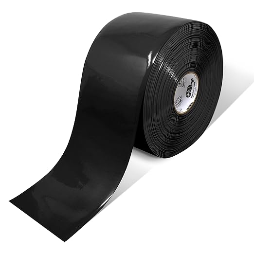 Mighty Line Solid Floor Marking Tape for Safety, Caution, Warning, Heavy-Duty, Peel and Stick Adhesive, Beveled Edge Design, Industrial Quality, 6 inch, 100' Roll, Black