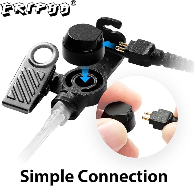 CP100d CP200 CLS1110 1410 Two Way Radio Earpiece Compatible with Motorola Walkie Talkie Reinforced Cable Acoustic Tube Headset with Mic PTT
