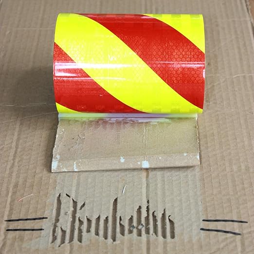 Industrial Non Fading Reflective Tape 6 inch Wide, Outdoor Waterproof High Visibility Safety Caution Adhesive Reflector Strips (66 feet)
