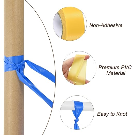 MECCANIXITY Flagging Tape,12 Pcs Non-Adhesive Plastic Neon Survey Marking Tape 1 Inch x 98 Feet for Tree Hunting Boundaries Hazardous Areas Marking Ribbon Deep Yellow
