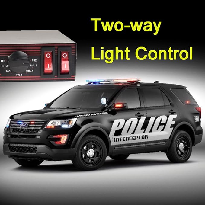 100W Emergency Police Siren Kit,CJB200E Car PA System,DC12V 100W 8 Tones with Mic,Emergency Electronic for Emergency Vehicles Trucks