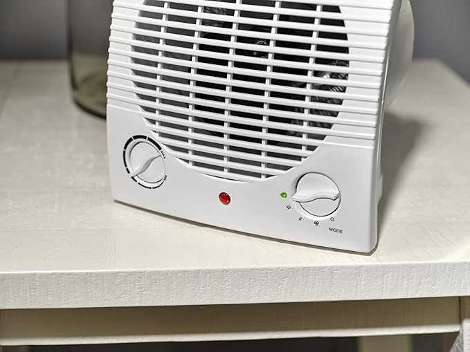 Comfort Zone CZ35E 1,500-Watt Fan-Forced Electric Portable Heater with Adjustable Thermostat, Built-in Overheat Sensor, Safety Tip-Over Switch, and Heat Resistant Housing, White