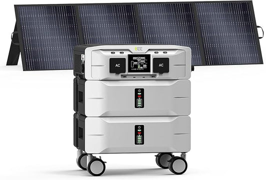 IEE 5120Wh Portable Power Station SP5000 with 200W Solar Panel, 120/240V 5000W(Peak 9000W) AC Output Solar Generator, Expandable Capacity, LFP Battery Generator for Home Use, Power Outages, RVs