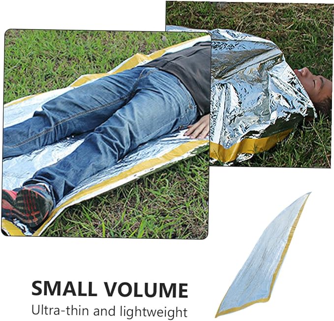 3Pcs Outdoor Survival Sleeping Bags Lightweight Portable Insulated Emergency Sleep Sacks for Camping Hiking Backpacking with Picnic Blanket