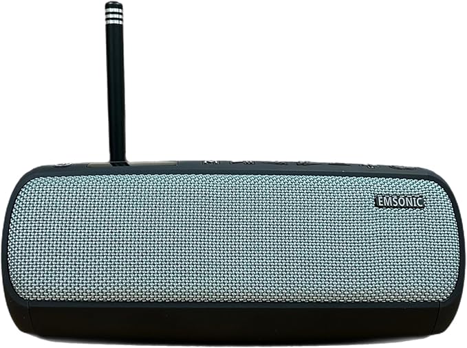 Saver By Emsonic - Portable Bluetooth Speaker, Waterproof Speaker with Carbon Monoxide Detector & FM Radio - 24-Hour Playtime, 40W Powerfull Sound & Deep Bass - Orange