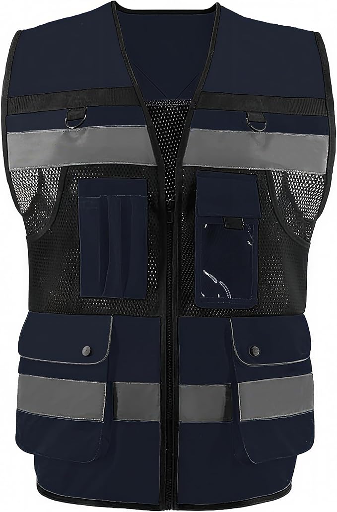 Safety Vest High Visibility Reflective Construction Vest for Men Women
