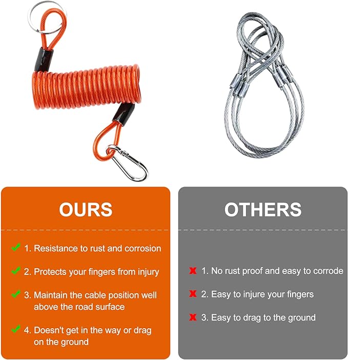 Trailer Breakaway Switch, 4ft Breakaway Coiled Cable with Electric Brake or RV Towing Trailer