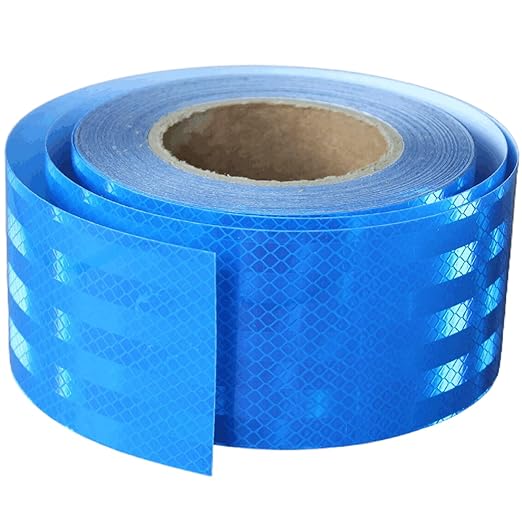 Non Fading Reflective Tape Blue 3 inch Wide, Outdoor Waterproof High Visibility Safety Warning Reflector Sticker Strips (68 feet)
