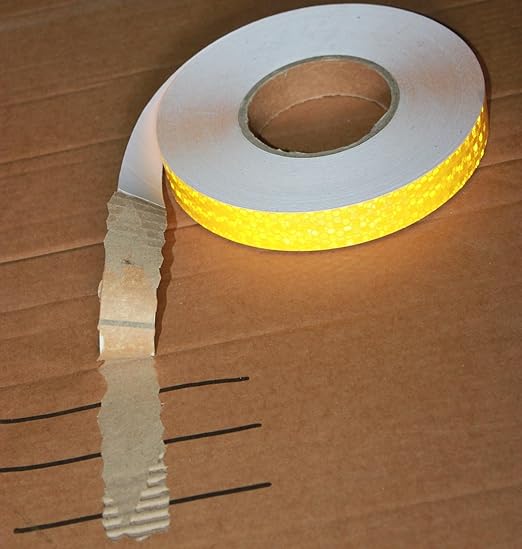 Industrial Reflective Tape Yellow 1 inch for Bikes, Outdoor Waterproof High Visibility Safety Warning Adhesive Stickers Strips (166 feet)