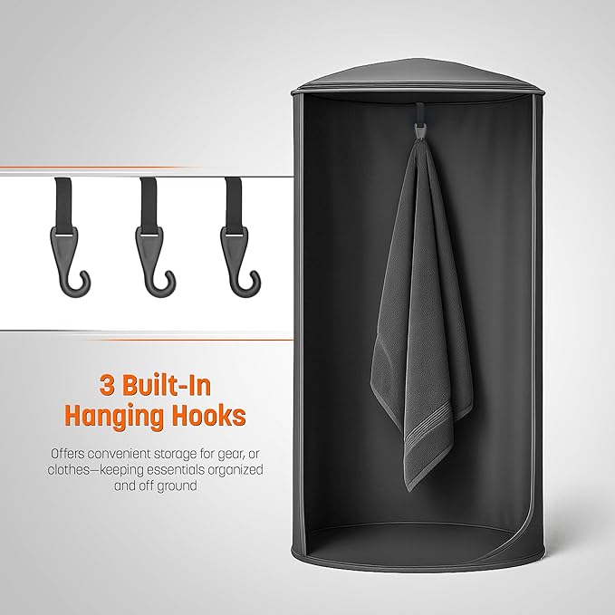 Portable Changing Room Tent - Instant Pop Up Privacy Pod with Suction Cup for SUV Liftgate, for Camping, Shower, Beach and Toilet Stall (Carrying Bag Included) (Black)