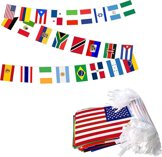 224 Different Countries International String Flags Banner of the World Small Mini Bunting Banners for Grand Opening,Bar,School Office,Sports Events,International Festival Decorations,All Countries Flags,220 Feet