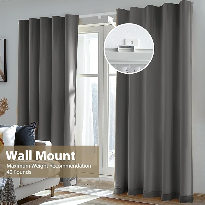 Curtain Tracks Ceiling Wall Mounted Heavy-Duty Curtains Rails Room Divider Track for Living Bedroom Shower White 3ft To 6ft