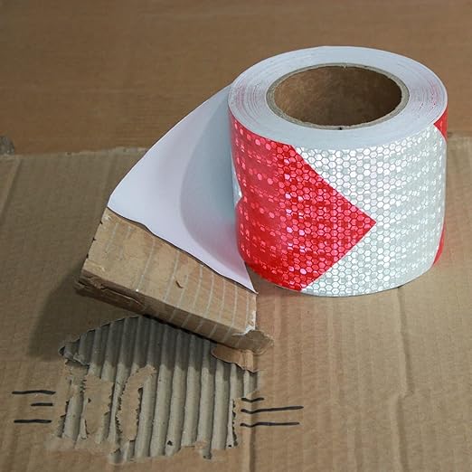 Reflective Tape Red White 4 Inch x 168 Feet, Outdoor Waterproof High Visibility Adhesive Stickers, High Intensity Safety Strips