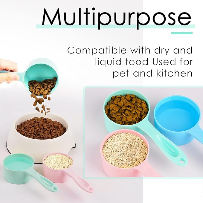 Super Design 1/2 Cup Dog Food Scoop for Container Melamine Measuring Scoop for Dogs Cats Birds and Rabbits Pet Food Feeding Scoop Dishwasher Safe - Baby Green