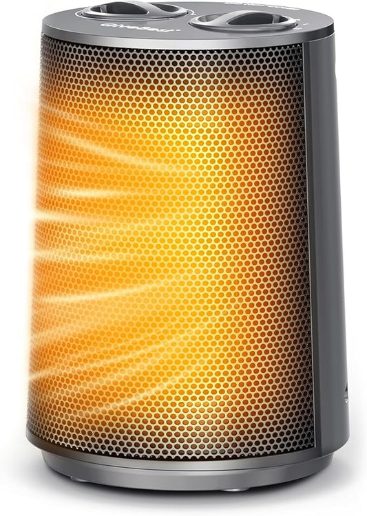 GiveBest Portable Space Heater – 1500W Quiet & Energy Efficient Overheat & Tip-Over Protection, Fast Heating PTC Technology, Ideal for Bedroom, Office & Desk Use, Grey