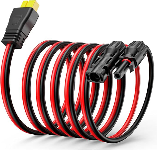 10AWG XT60 Solar Cable 10FT, Solar to XT60 Charging Cable 3 15 20 30 40 50FT, Solar Panel Connector to XT60 Connector, XT60 Charging Cable for Portable Power Station Solar Generator