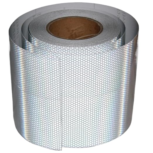 Silver Non Fading Reflective Tape Outdoor Waterproof 6 inch Wide for Truck, High Visibility Safety Adhesive Stickers (66 feet)