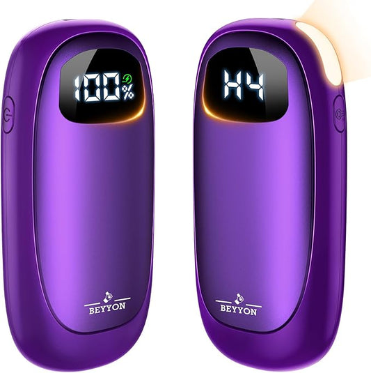 Hand Warmers Rechargeable-Electric Hand Warmers, Max 16 Hrs Warmth Up to 127℉, LED Display & Flashlight, Dual-Side Heating Portable Heater, Hunting Camping Essentials, Gifts for Men Women Raynauds