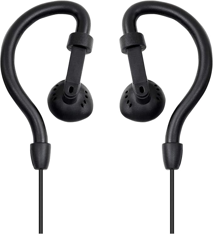 Midland® - AVPH4 Ear Clip Headset Headphones for Midland® GMRS Two-Way Radios – Secure Fit - Crystal Clear Communication Built-In Microphone and Push To Talk Button