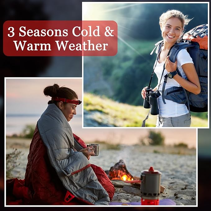 Macarrie 10 Pcs Bulk Sleeping Bags for Homeless Donation Shelter Adults 0 Degree Waterproof Sleeping Bags with Compression Sack for Cold Weather Emergency Hiking Camping Warm