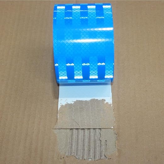 Industrial Non Fading Reflective Tape Blue 4 inch Wide, Outdoor Waterproof High Visibility Safety Adhesive Reflector Strips (66 feet)