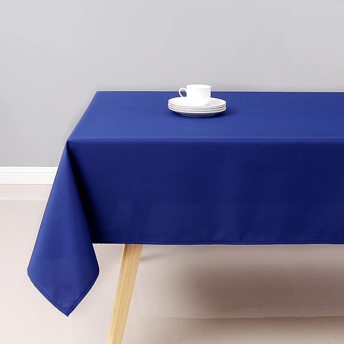 Wewoch Royal Blue Rectangle Tablecloth Water Resistant Washable Polyester Table Cloth for Dining,Kitchen, Parties Weddings and Outdoor Use 60 Inch by 120 Inch
