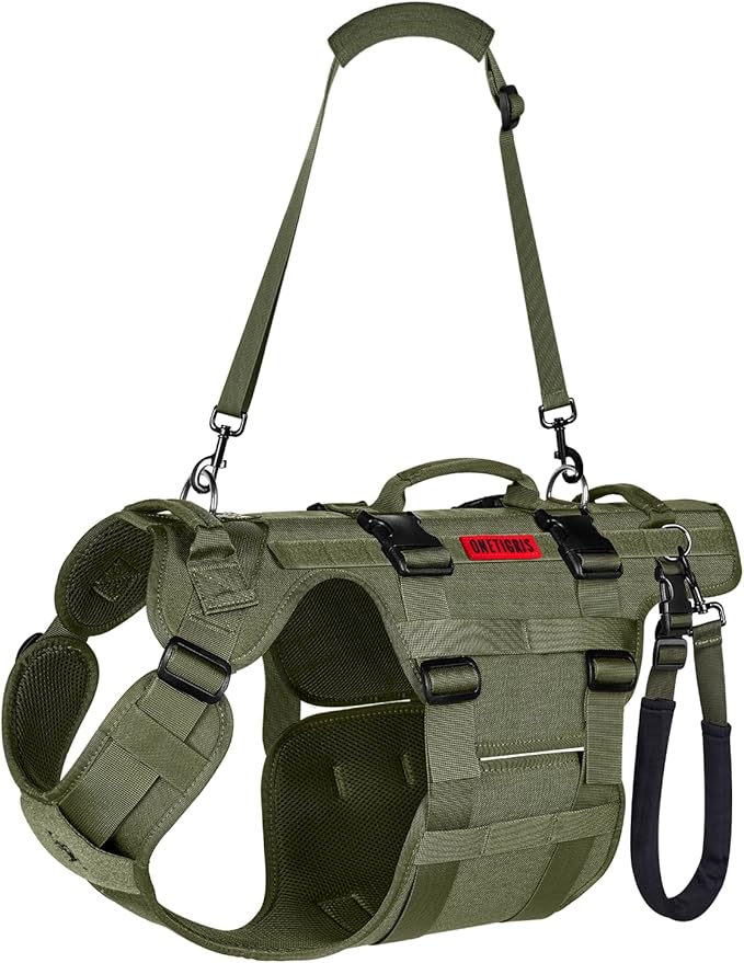 OneTigris Dog Lift Harness for Large Dogs, Dog Hip Support Brace, Full Body Dogs Lifter with Handles Invictus Multifunctional Mobility Assistance Vest for Back Legs (Green, X-Large)