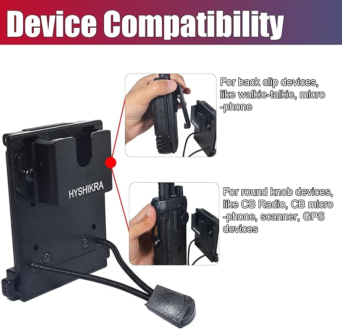 Universal Belt Clip & MOLLE Radio Holster - Tactical Mount Holder for BaoFeng Motorola Midland Kenwood Walkie-Talkies w/Back Clip - Secure Fit for Duty Belts, MOLLE Packs