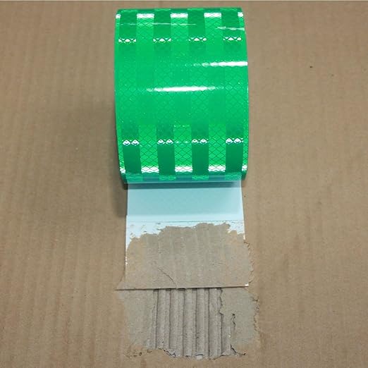 Green Non Fading Reflective Tape Outdoor Waterproof 4 inch Wide for Truck, High Visibility Safety Adhesive Stickers Strips (166 feet)