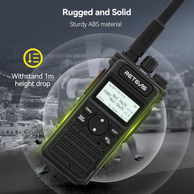 (2nd Gen RT86) Retevis RT86S Walkie Talkies with Shoulder Mic, Long Range 2 Way Radio with LCD Screen, Group Call, Type-C Charging, NOAA, Heavy Duty Two Way Radio, Business Radio for Industry(4 Pack)