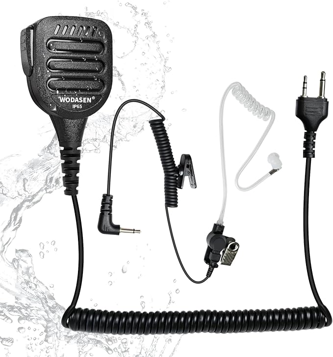 WODASEN Speaker Mic Walkie Talkie Handheld Microphone Shoulder Lapel Mics for GXT LXT GXT1000VP4 GXT1000 LXT500VP3 GXT1050VP4 LXT600 AVPH10 GMRS FRS X-Talker Radio (128-Black)