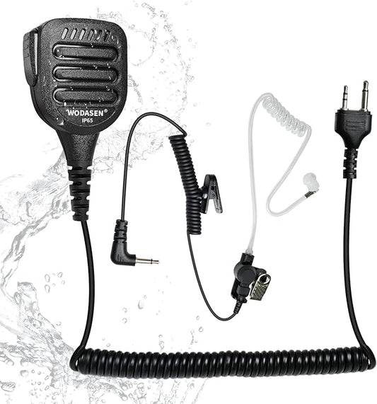 WODASEN Speaker Mic Walkie Talkie Handheld Microphone Shoulder Lapel Mics for GXT LXT GXT1000VP4 GXT1000 LXT500VP3 GXT1050VP4 LXT600 AVPH10 GMRS FRS X-Talker Radio (128-Black)