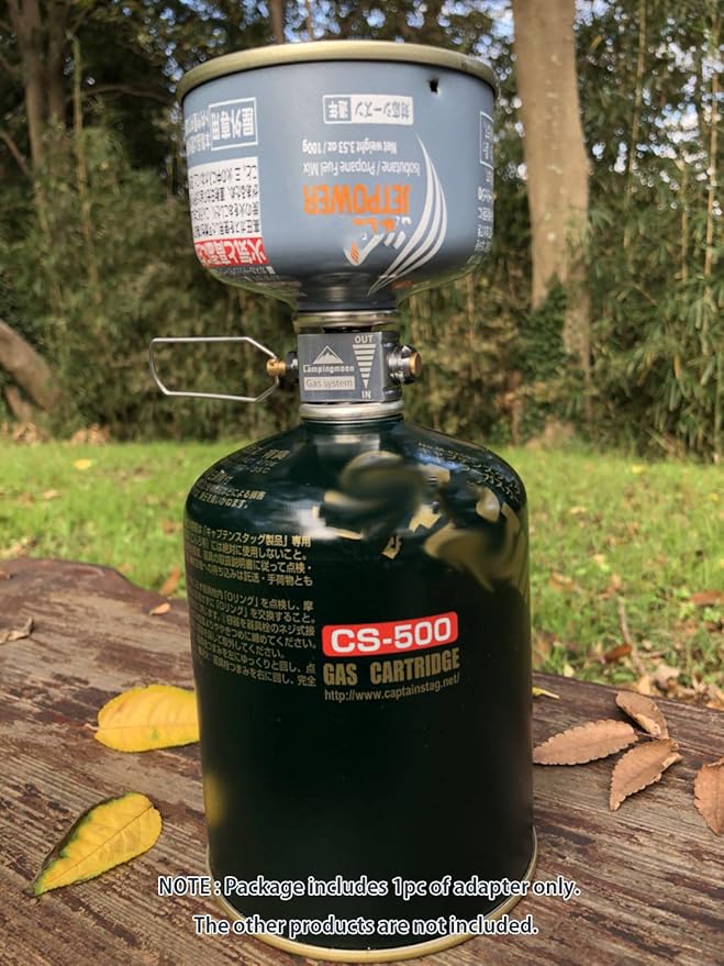 camping moon Fuel Canister Refill Adapter, Isobutane Refill Adapter, Butane Gas Refill Adapter Gas Saver Plus Isobutane Canister EN417 Lindal Valve (Gas Fuel not Included) Z15