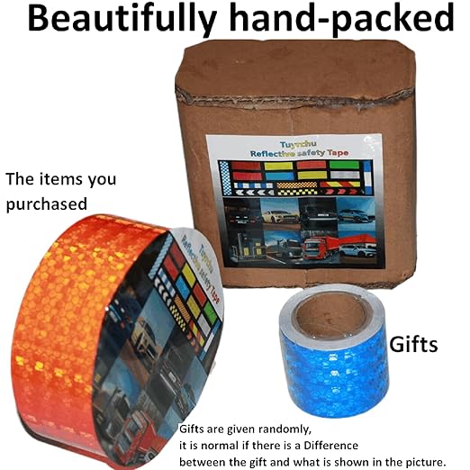 Orange Reflective Tape 2 inc Wide, Outdoor Waterproof High Visibility Strong Safety Adhesive Tape (66 feet)