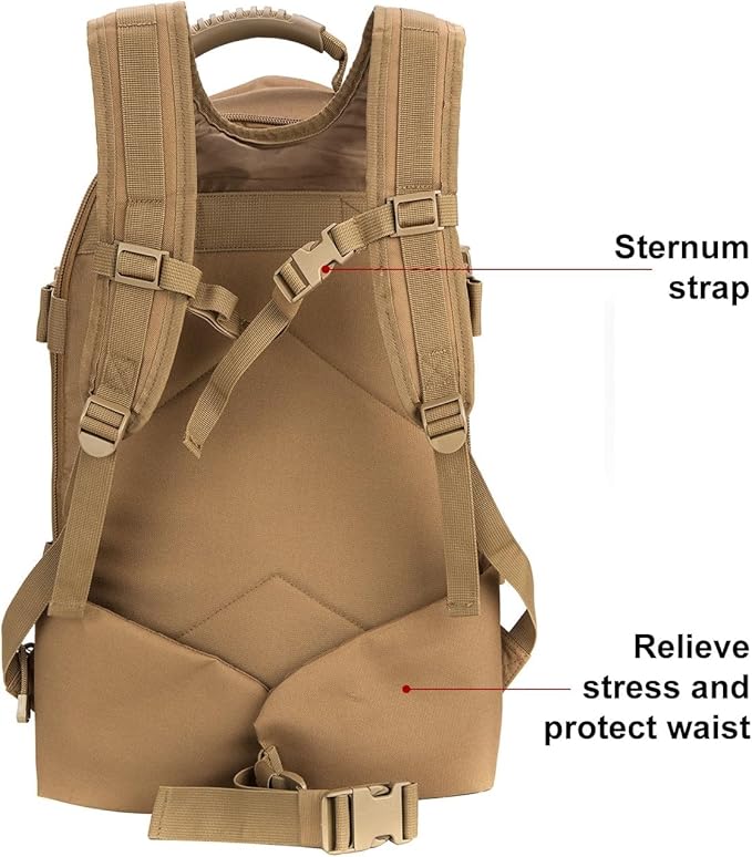 HYKING Large Tactical Expandable Backpack 39L-64L Military Bug Out Bag With Waist Strap