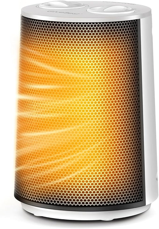GiveBest Portable Space Heater – 1500W Quiet & Energy Efficient Overheat & Tip-Over Protection, Fast Heating PTC Technology, Ideal for Bedroom, Office & Desk Use, White