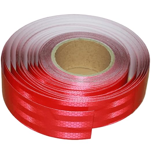 Industrial Non Fading Reflective Tape Red Outdoor Waterproof 2 inch, High Visibility Safety Warning Adhesive Stickers (166 feet)