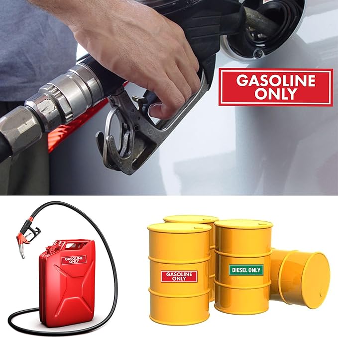 20 Pcs Mixed Fuel Only Stickers for Oil Tank Can Truck Tractor Gas Cap Weatherproof Adhesive Decals